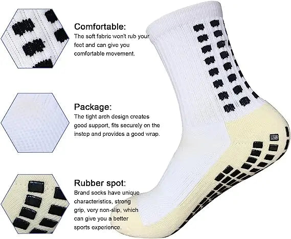 2 Pairs Set Men Grip Soccer Socks and Calf Sleeves Adult Youth Non Slip Leg Cover Guards for Basketball Football Sports Socks